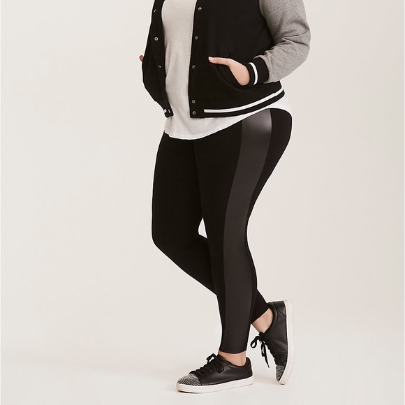 Torrid Leather Trim Leggings - Picture 1 of 5